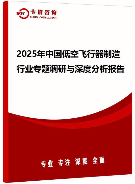 2025年中国低空飞行器制造行业专题调研与深度分析报告
